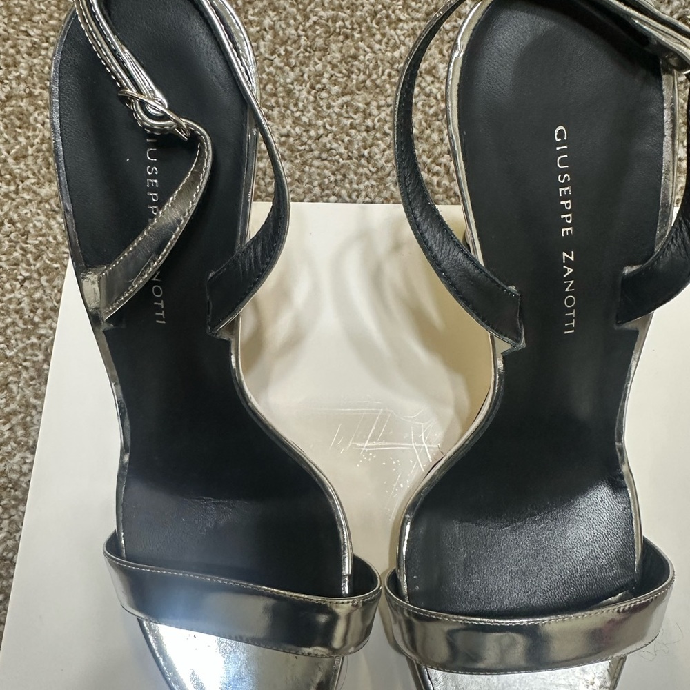 Giuseppe Zanotti Metallic Silver Heels